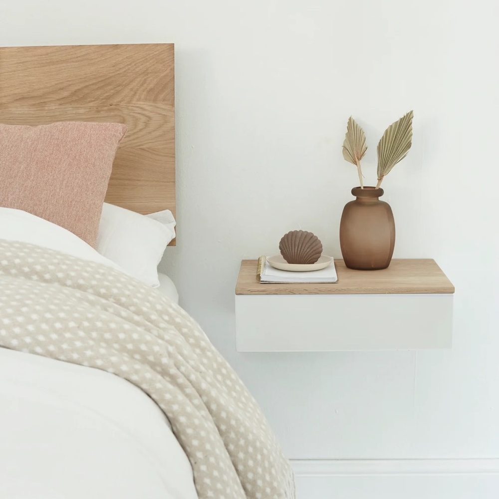 (NIB) Urbansize Floating Drawer Shelf / Bedside Table - Oak Top - Small Size